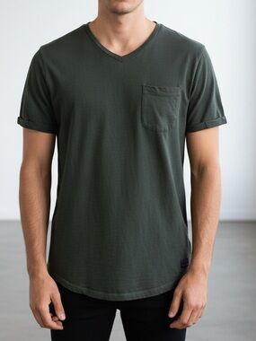 Produkt Men's Size Small Basic Tee Short Sleeve T-Shirt olive green Scandinavian